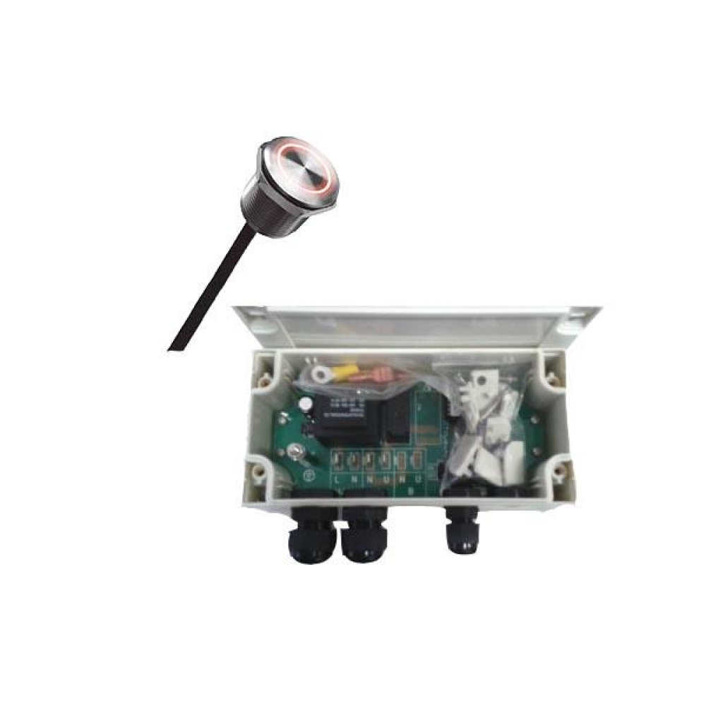 Pulsante a Sensore PIEZO 22 mm IP 68 Interruttore con luce RED-GREEN 24 V Completo di Centralina