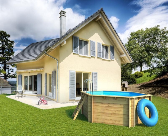 Immagine 4 di Tropica Rotonda Piscina Fuori Terra in Legno - 2 Misure Disponibili