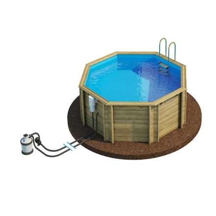 Immagine 1 di Tropica Rotonda Piscina Fuori Terra in Legno - 2 Misure Disponibili